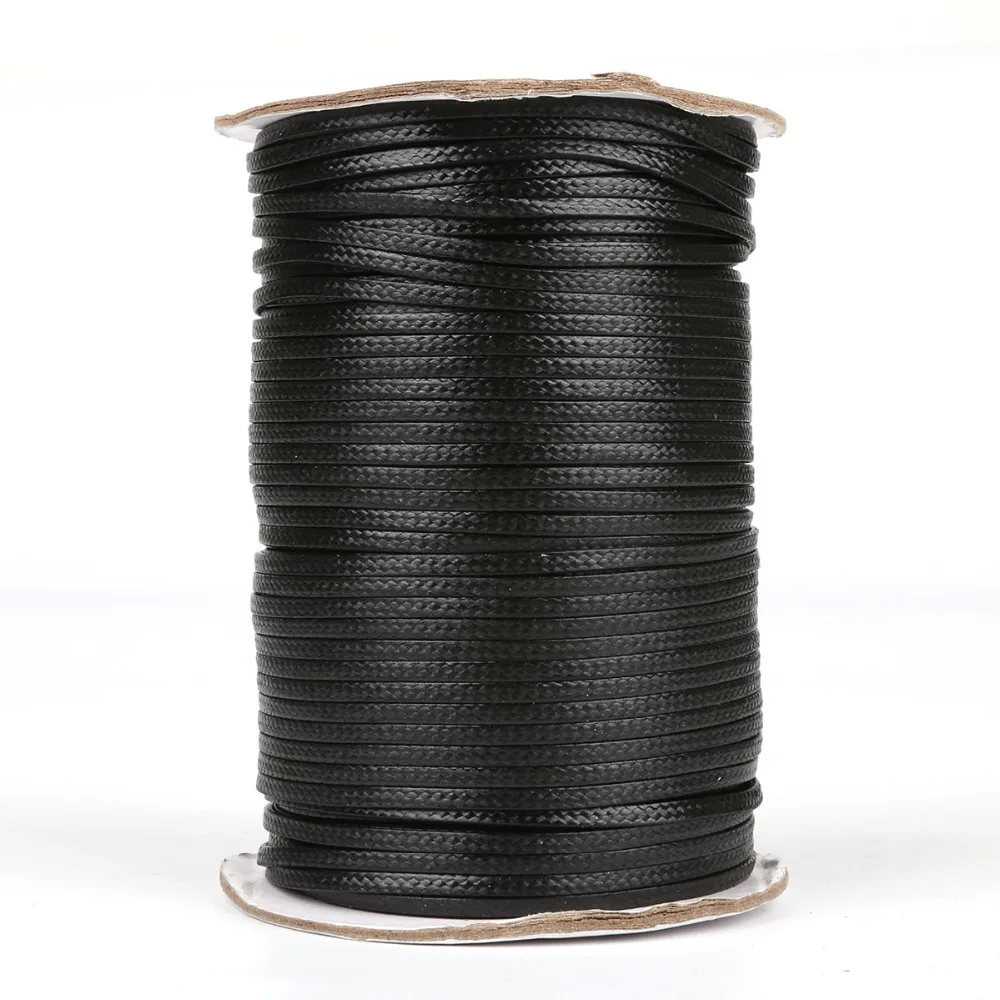 Вощеный хлопковый шнур нейлоновый плоский кожаный нить веревка для ожерелья