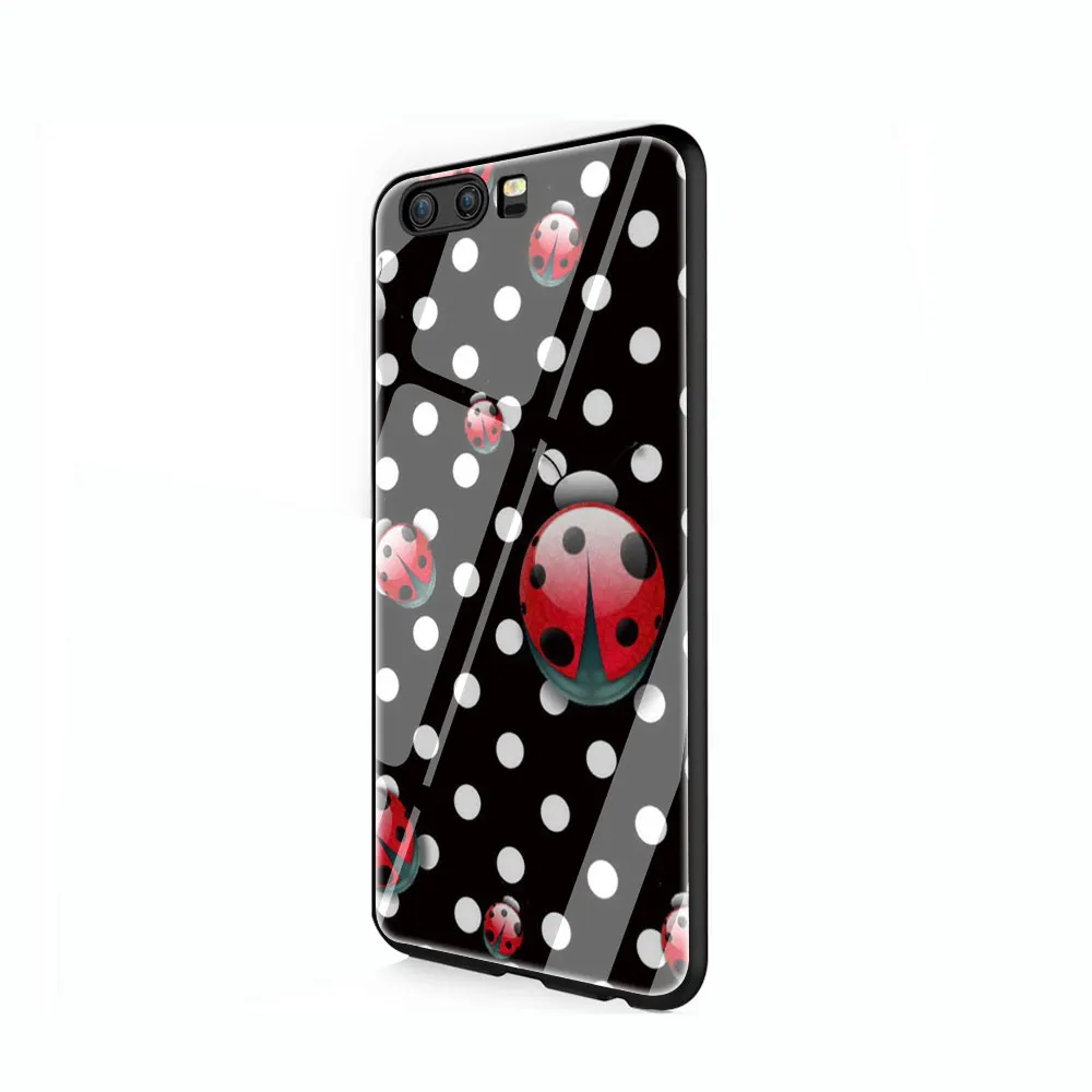 G1 Чехол из закаленного стекла с божьей коровкой и насекомыми для huawei mate P 10 20 30 Lite Pro Y9 Honor 8X 7A - Цвет: G1