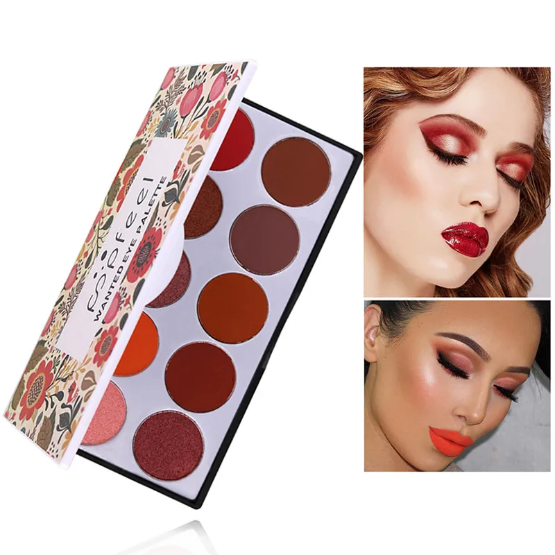 Professional Matte Shimmer Eye Shadow Pallete 10 Colors Waterproof Women Cosmetic Smoky Makeup Glitter Eyeshadow Pigment |