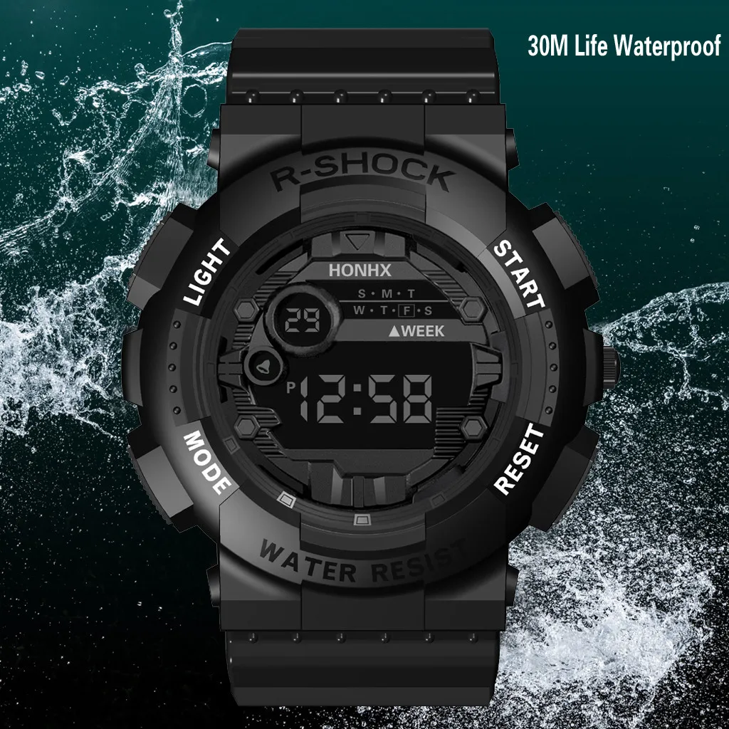

Sport Men Watch LED Round Digital Watches Multifunction Luxury Quartz Watch Date Sport Men Outdoor Electronic Watch 09