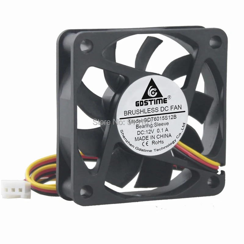 

1 Piece Gdstime 60MM 12V 3Pin 60x60x15mm 6cm 6015 Brushless DC Cooling Cooler Fan