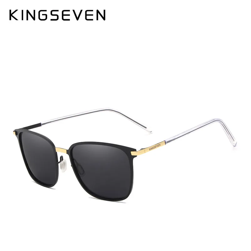 C02 Gold Gray KINGSEVEN, поляризационные солнцезащитные очки, мужские классические солнцезащитные очки, для вождения, путешествий, унисекс, Oculos Gafas De Sol - Цвет линз: C02 Gold Gray
