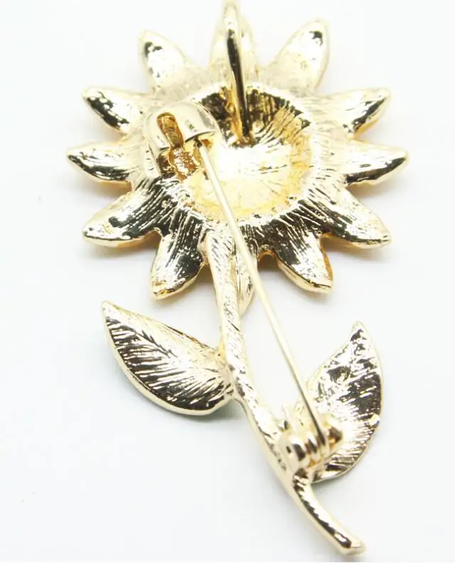 Подсолнечник брошь Винтаж сплав броши на булавке для женщин модные украшения