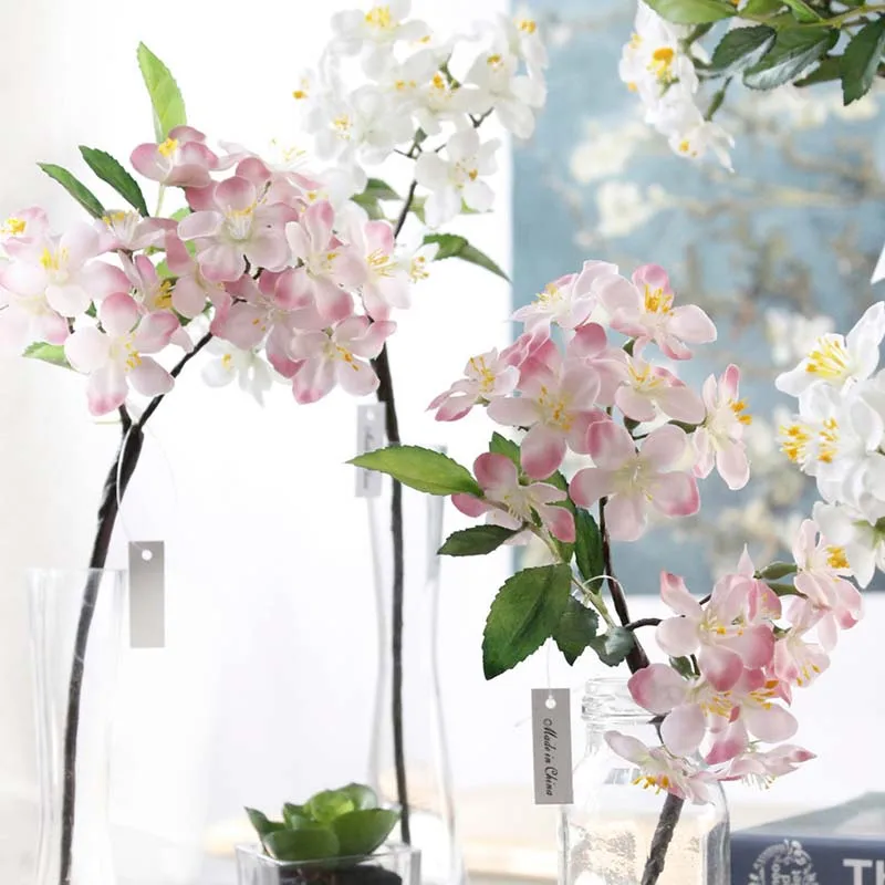 33 см искусственные цветки вишни цветочные ветви шелковая Сакура поддельные