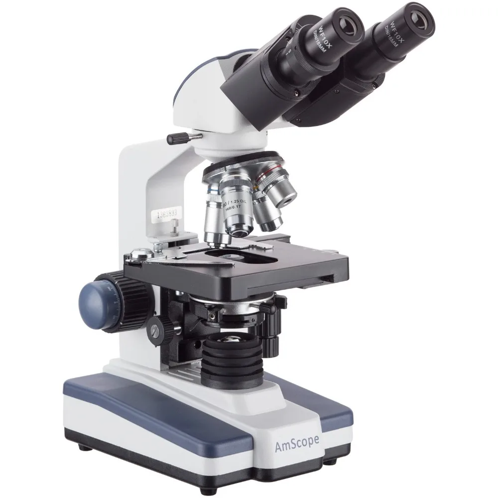 AmScope 40X-2500X LED Lab Binocular Compound Microscope with 3D-Stage | Инструменты