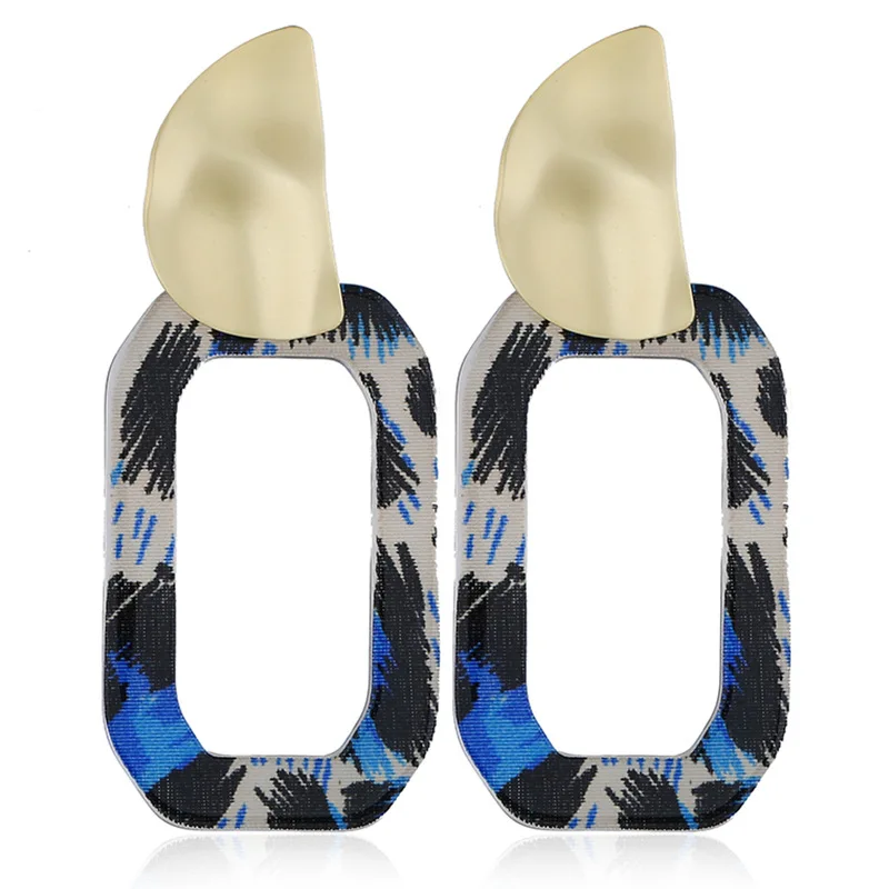 Европа и Америка простые квадратные женские серьги темперамент ювелирные