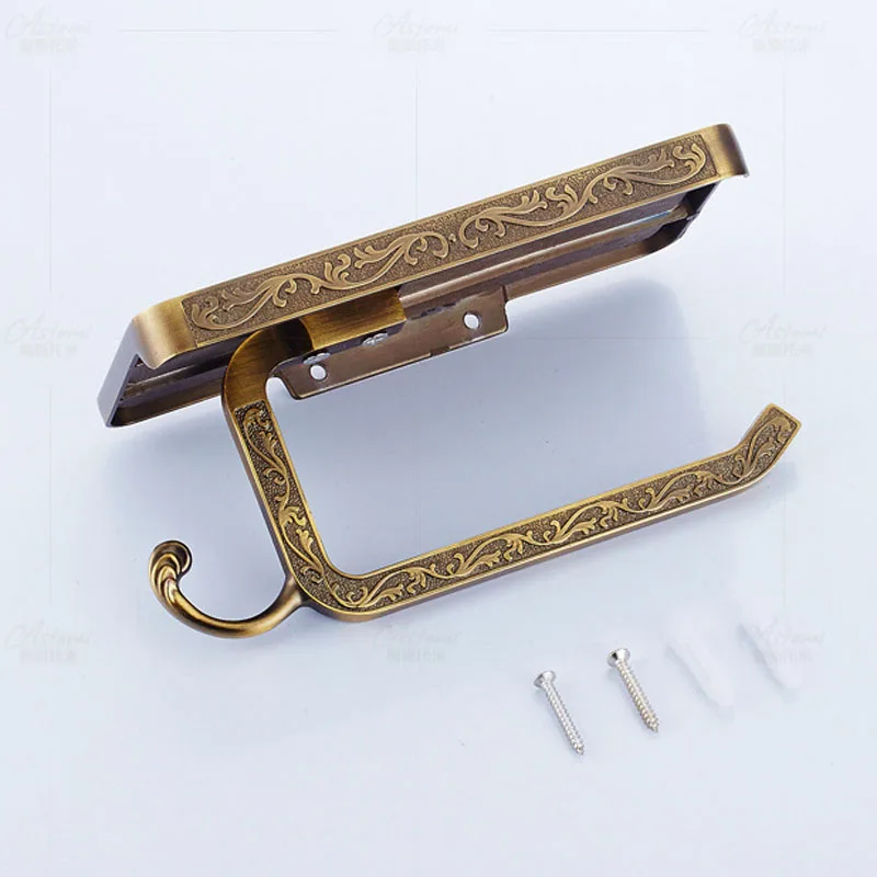 ASFULL античная латунь ванная комната держатель для бумаги и телефона с полка