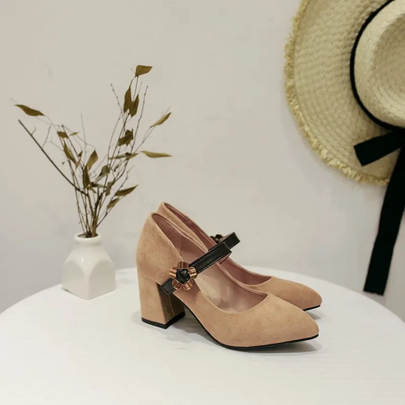 Женские туфли лодочки на толстом каблуке размеры 34 43|thick heel pumps|heels pumpswoman shoes mary janes |