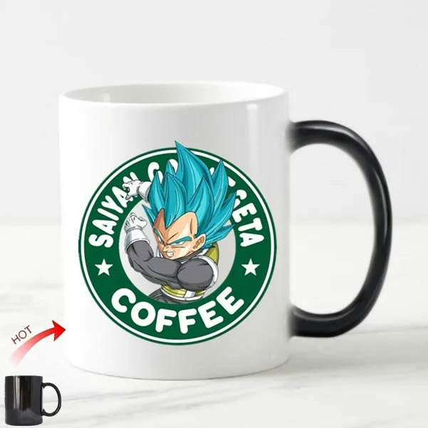 Новинка волшебная кружка Dragon Ball Z кофейная Веджета супер сайян Бог керамическая кружка с аниме рисунком изменение цвета детские подарки