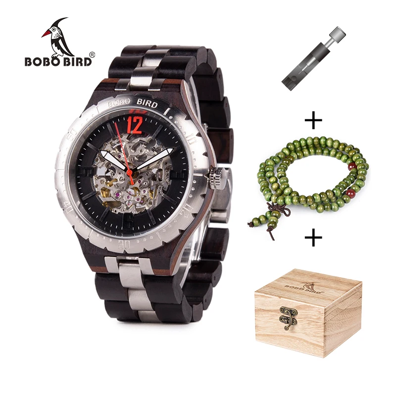 Часы наручные BOBO BIRD Мужские механические брендовые Роскошные водонепроницаемые