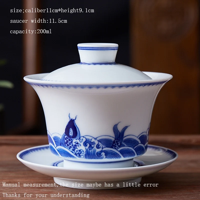 200 мл Цзиндэчжэнь керамический гайвань ручная винтажная посуда для напитков
