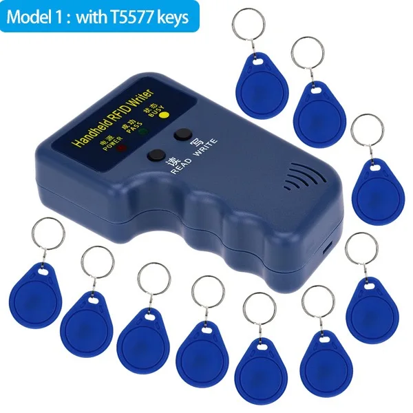 with T5577 key Портативный 125 кГц RFID ID Card Writer/копировальный считыватель+ 10 шт. записываемый EM4305 T5577 брелоки метки карты Горячая - Цвет: with T5577 key