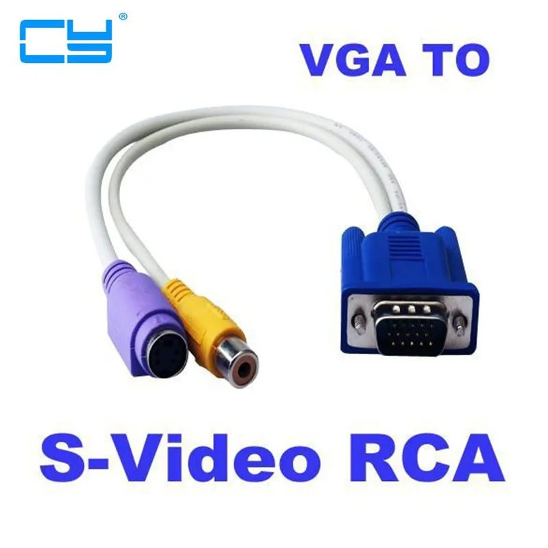 Adaptador VGA para vídeo RCA S, convertidor de 15 pines AV, 5...