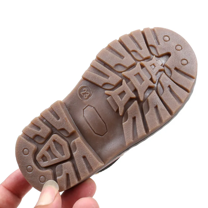 

New Baby Girls Martin Boots Baby Boys Winter Boots Kids Fashion Boots With Fur Children Autumn Winter Leather Shoes