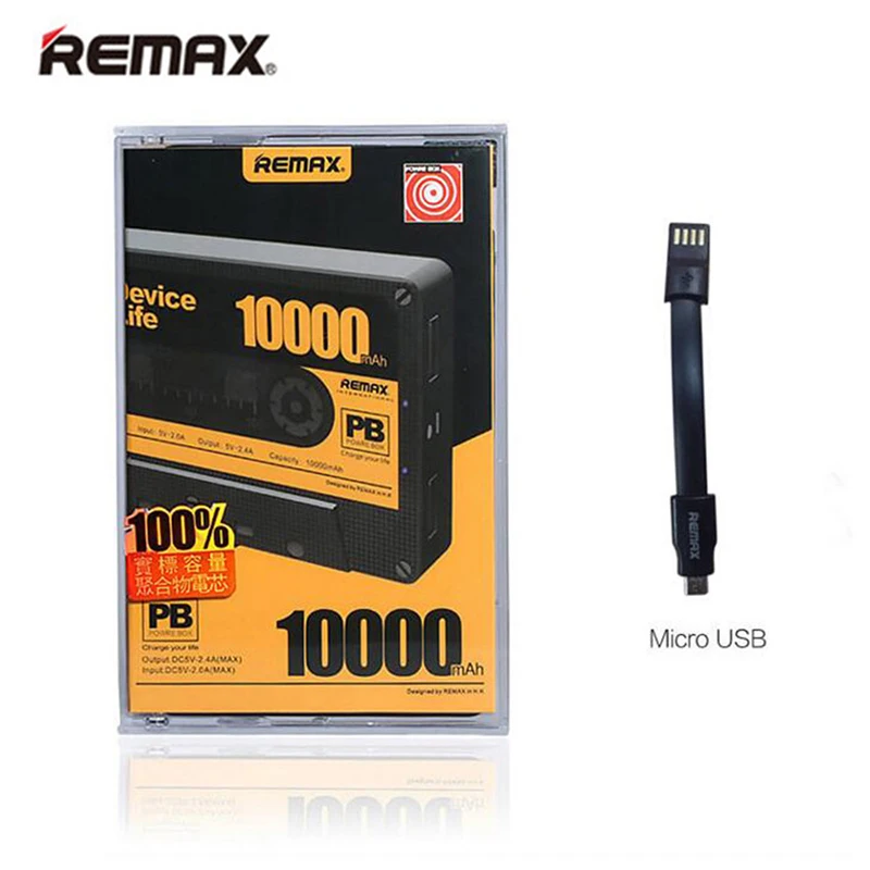Remax Real 10000 мАч Dual USB Лента power Bank полимерный внешний аккумулятор Портативная