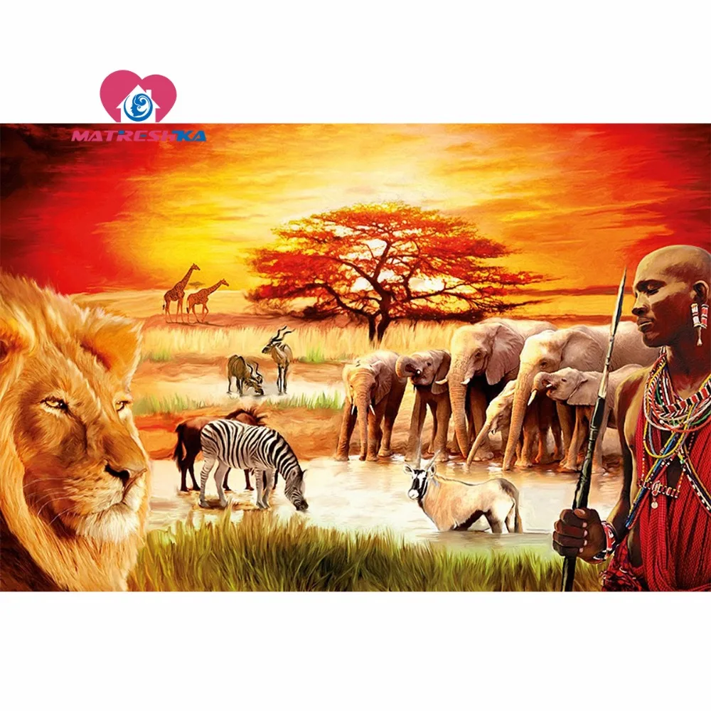 Алмазная вышивка пейзаж Африки 5d алмазная живопись хобби ремесла мозаика