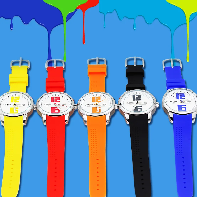 Модные женские наручные часы SINOBI роскошные брендовые с резиновым ремешком