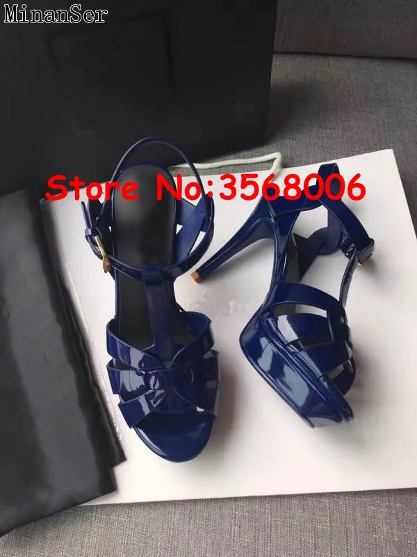 Best-selling Patent Leather Original Women Buckle Strap Sandals Shoes Sexy Wedding Party Dress High Heels Pumps | Обувь