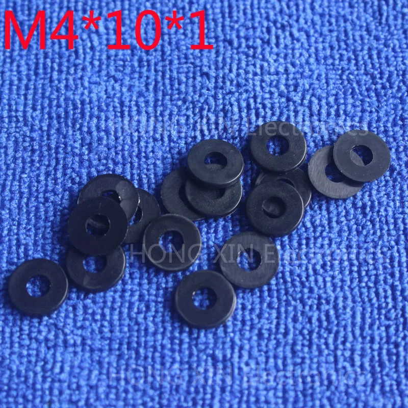 M4 * 10*1 черный 100 шт нейлоновая шайба пластиковая плоская прокладка толщина