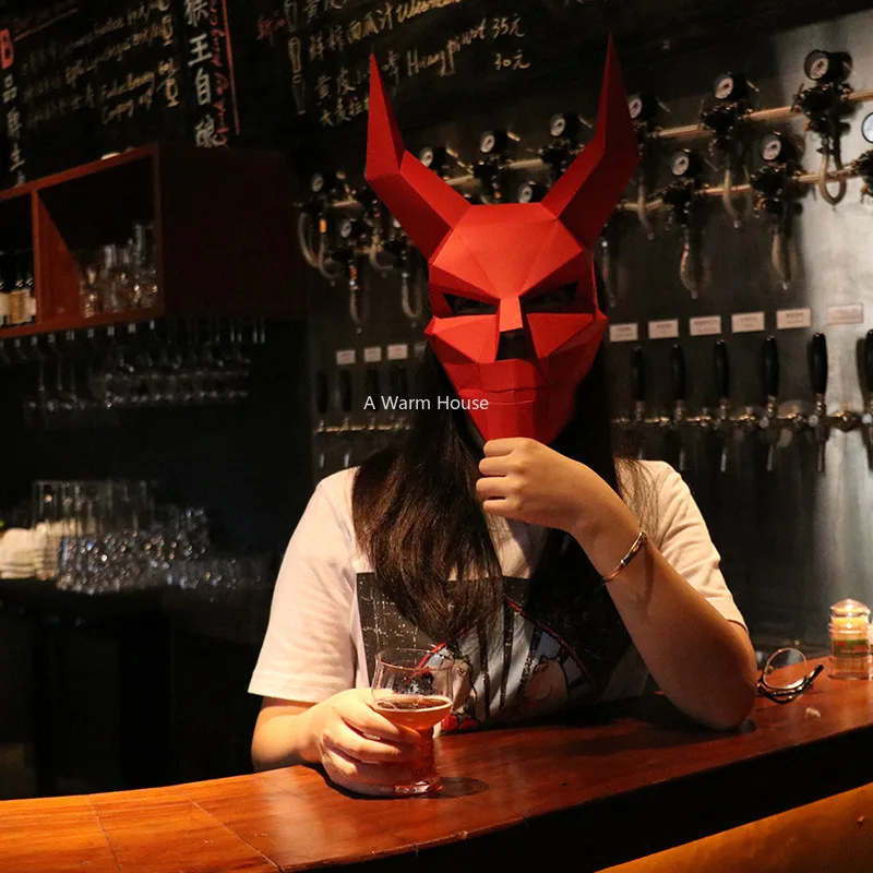 Маска на Хэллоуин DIY 3D бумажные маски косплей страшный дьявол тушь для ресниц ужас хання Маскарад Carnaval Maske креативная ручная маска