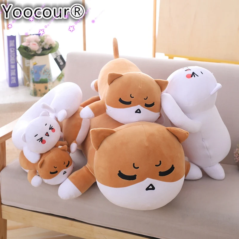 35 65 см милые животные мягкая подушка Милая Белая кошка Шиба ину собака плюшевые