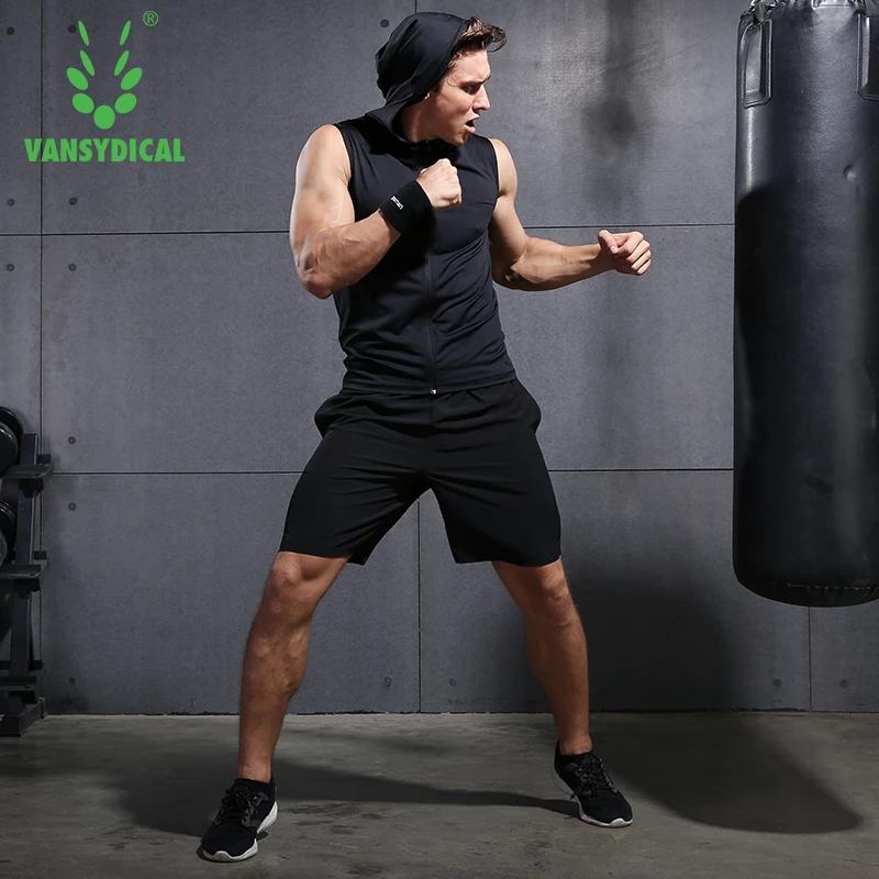 Brand Mens Sports Suits 2 Pieces Running Sets Sportswear Compression Clothes For Men Tennis Training Underwear | Спорт и развлечения