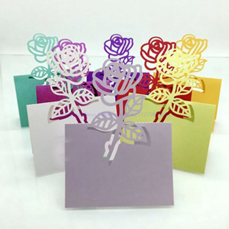 Горячее предложение 100 шт. лазерная резка розовая бумага держатель для карт