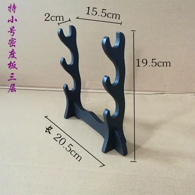 Mini 3 layers Мягкая защита японского самурайского меча катана вакизаши Танто держатель стойка дисплей Acolchado de Tela деревянная рамка 4 дизайна - Цвет: Mini 3 layers