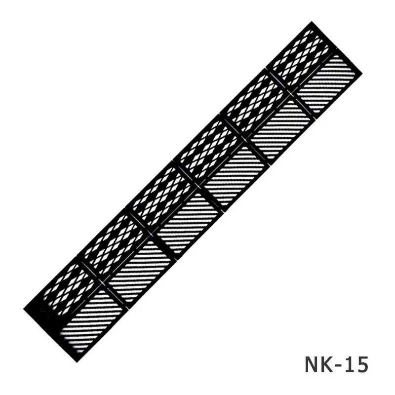 NK15 YZWLE, 1 лист, советы для дизайна ногтей, руководство, полые наклейки, акриловые кристаллы, французские шаблоны для ногтей, 3D трафареты, наклейки, инструмент для укладки - Цвет: NK15