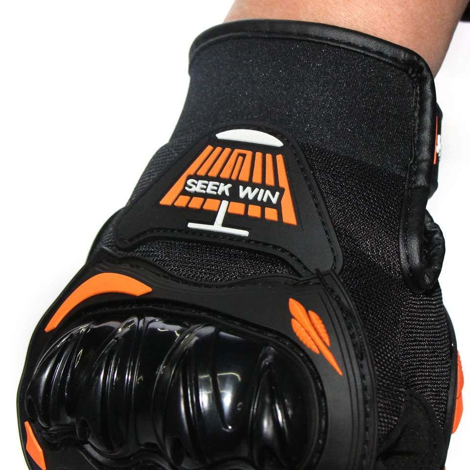 Новые Мотоциклетные Перчатки Guantes с закрытыми пальцами красные оранжевые