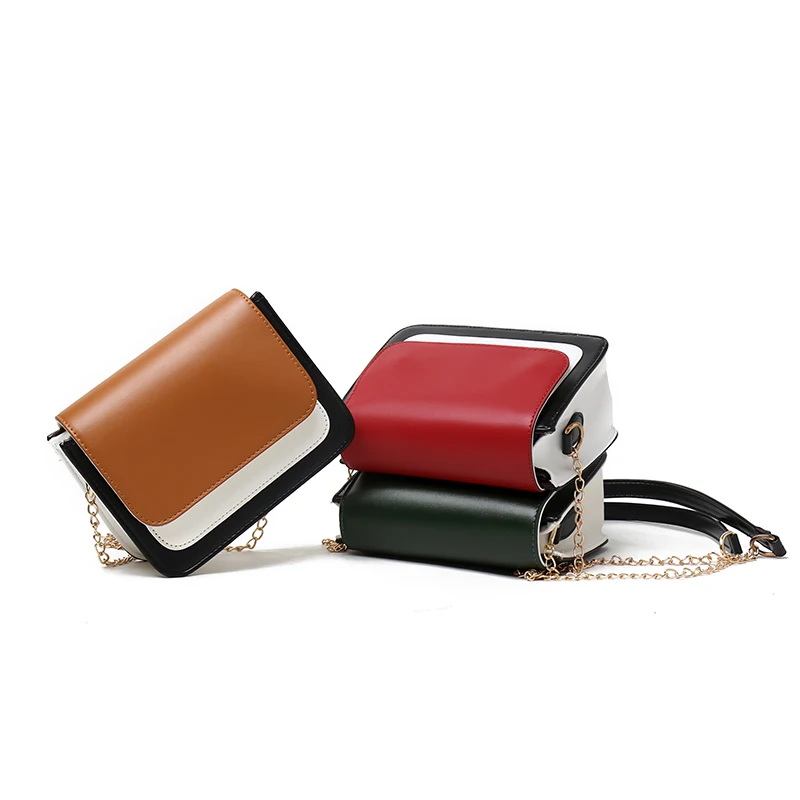 Новинка 2019 женская модная маленькая квадратная сумка цветная на плечо с цепочкой