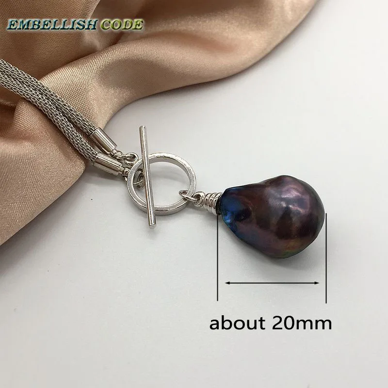 Новый черный синий несколько коричневых цветов жемчужное ожерелье в стиле