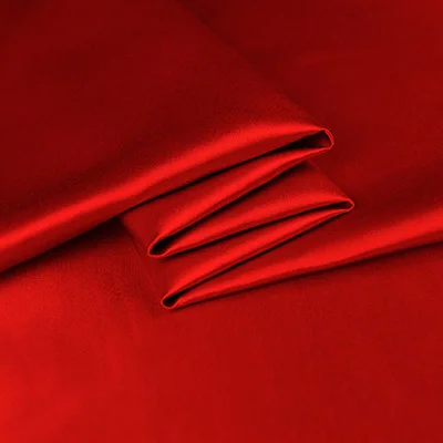 Bright Red Супер тяжелый шелк полушерстяные атласная ткань 40 шелк момме 140 см - Цвет: Bright Red