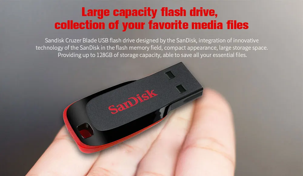 SanDisk USB флэш-накопитель форма лезвия U диск 4 ГБ 8 ГБ 16 ГБ 32 ГБ 64 ГБ 128 ГБ флеш-накопитель USB 2,0 карта памяти SDCZ50 для планшета и телефона