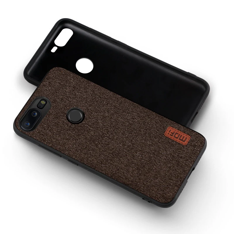 Oneplus 5 t чехол-накладка one plus 5 t Задняя крышка силиконовый край мужской тканевый в деловом стиле противоударный чехол coque MOFi oneplus 5 t чехол - Цвет: coffee