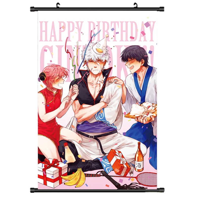 Японская декоративная картина аниме GINTAMA Sakata Gintoki & Kagura Sadaharu Hijikata Toushirou домашний