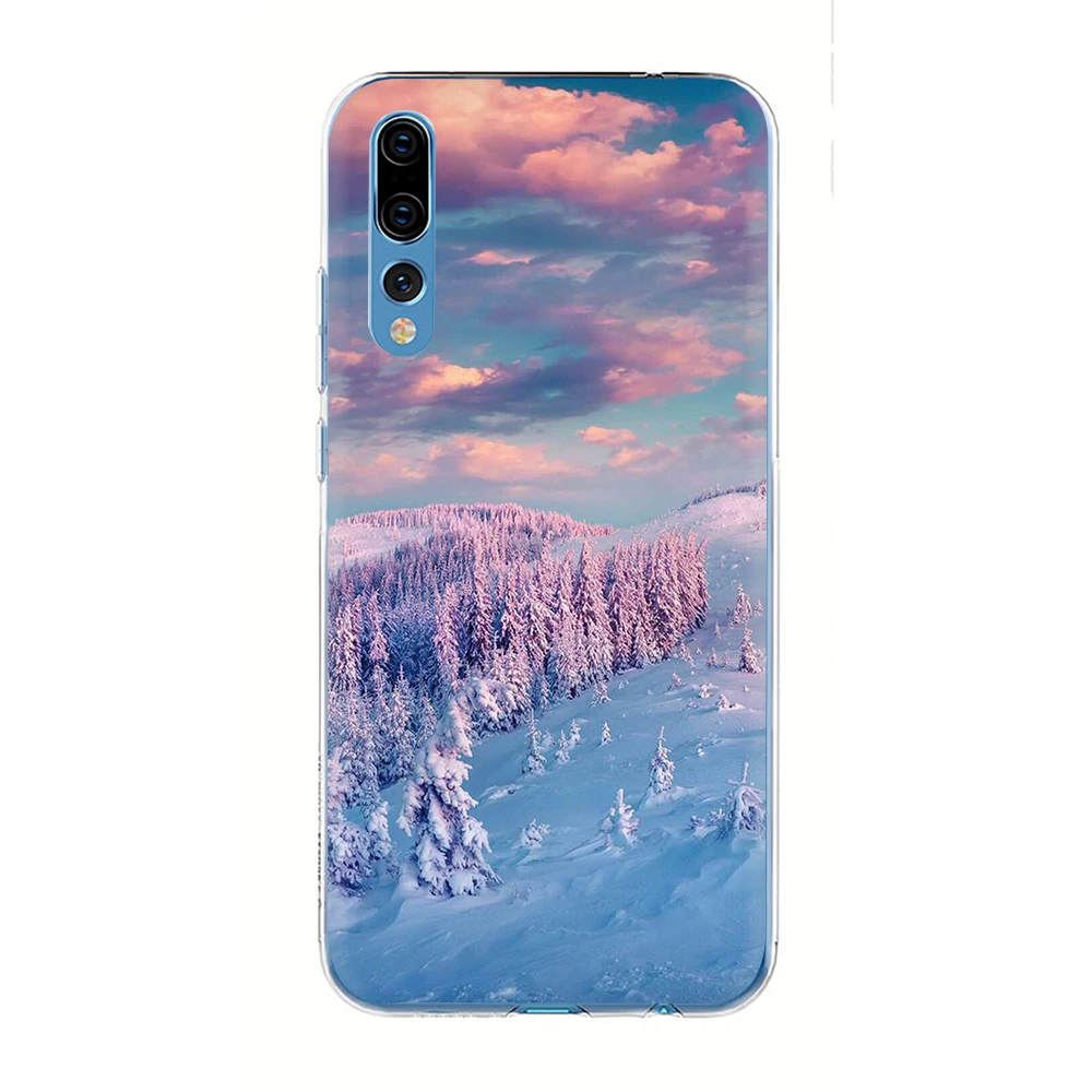 Пейзаж зимний светильник снег жесткий чехол для телефона huawei P30 P20 P9 P10 Plus P8 Pro Lite Mini P smart Z Plus - Цвет: H8
