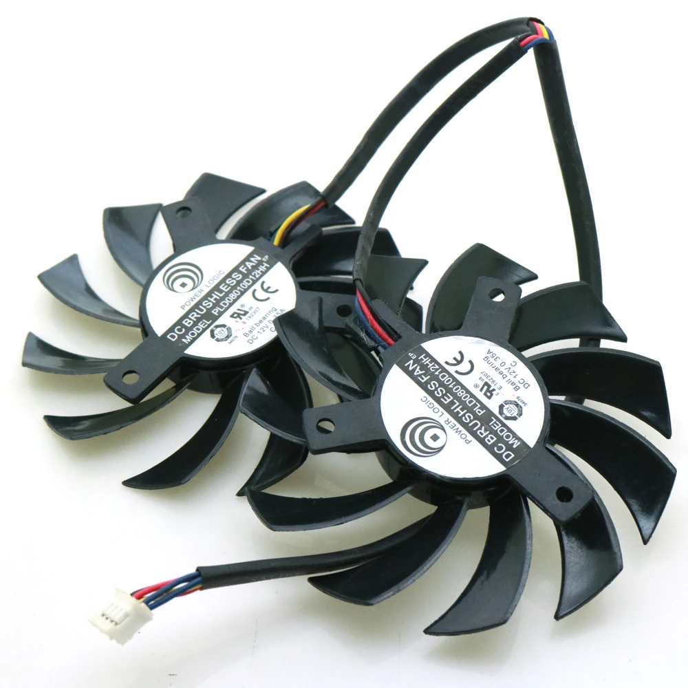 Бесплатная доставка 2 шт./лот PLD08010D12HH 74 мм 40*40*40 DC12V 0.35A 4 контактный VGA вентилятор