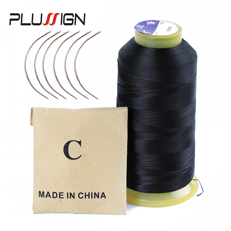 Plussign Hair Sewing Needles And Thread For Making Wigs 12Pcs Sewing Needles With 1 Roll 2000 Meters Threads For Weaving Total