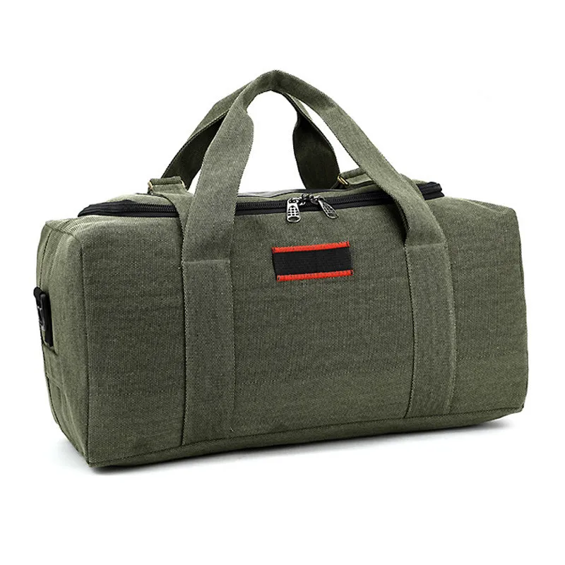 army green small Холщовая дорожная сумка, сумка на выходные, Большая вместительная сумка на плечо, Мужская водонепроницаемая сумка-мессенджер, женская сумка для путешествий - Цвет: army green small