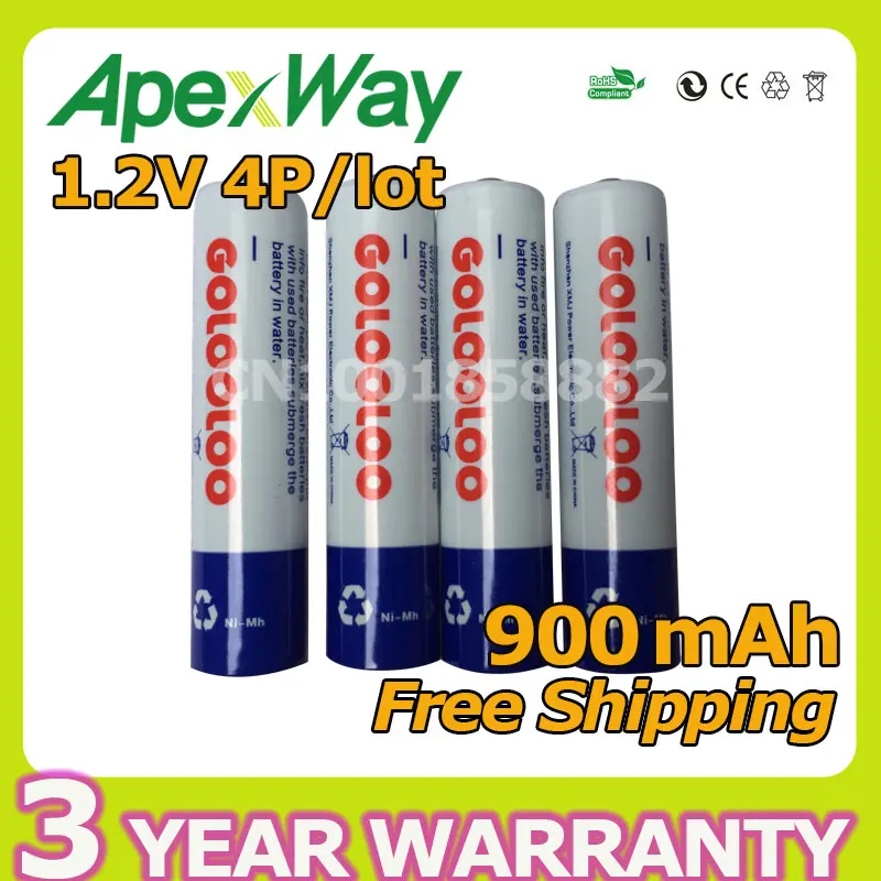 4 шт. AAA Ni MH 900mAh 1 2 V батарея низкая саморазряжающаяся высокая стойкость
