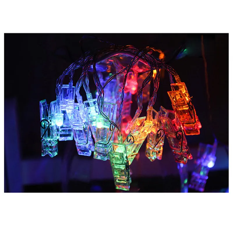 NEW 1.5M 10 LED lights decoration Hanging Card Picture Clips Photo Pegs christmas String Light Lamp Indoor home decor #3D03 | Лампы и