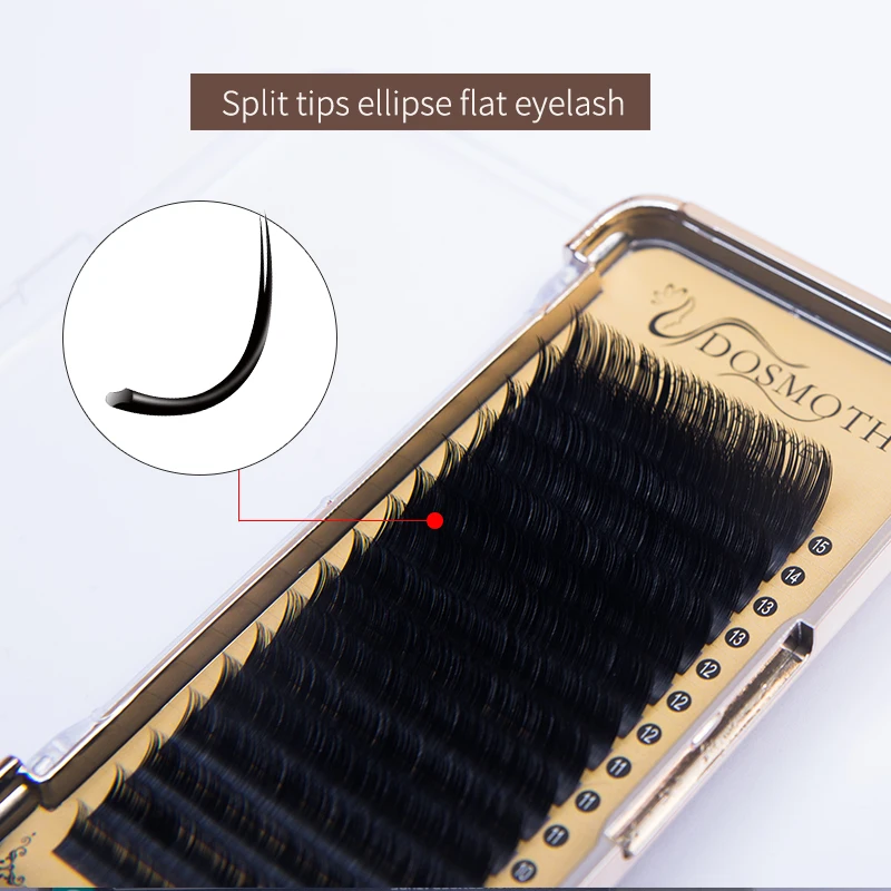 16row mix 8 15 мм ellipse split Flat hair 3D synthetic natural индивидуальное наращивание ресниц ресницы