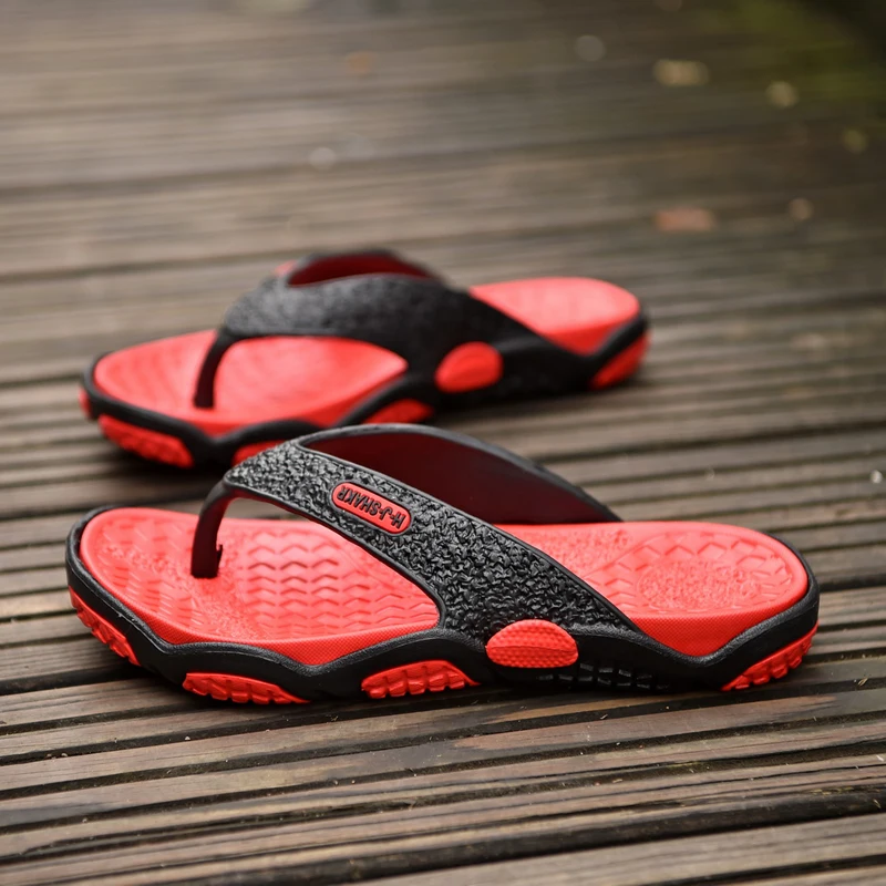 POLALI мужские вьетнамки летние мужские новые стильные мягкие резиновые туфли уличные пляжные мужские тапочки Массажная Мужская обувь