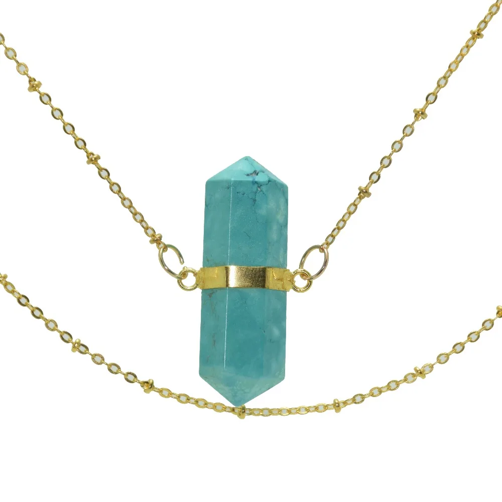 1 шт. натуральное Мраморное ожерелье с драгоценным камнем золотой ободок