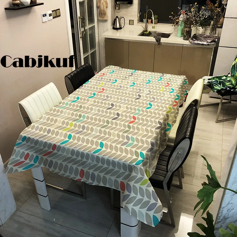 Льняная скатерть в стиле кантри с принтом полоску многофункциональная