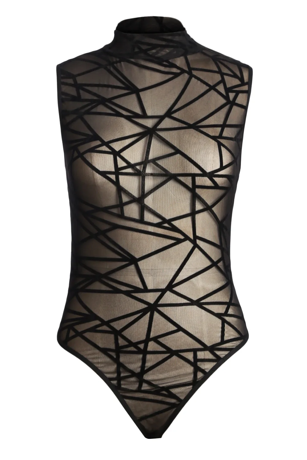 Новый эффектные прозрачные сетчатые без рукавов геометрический бархат средства
