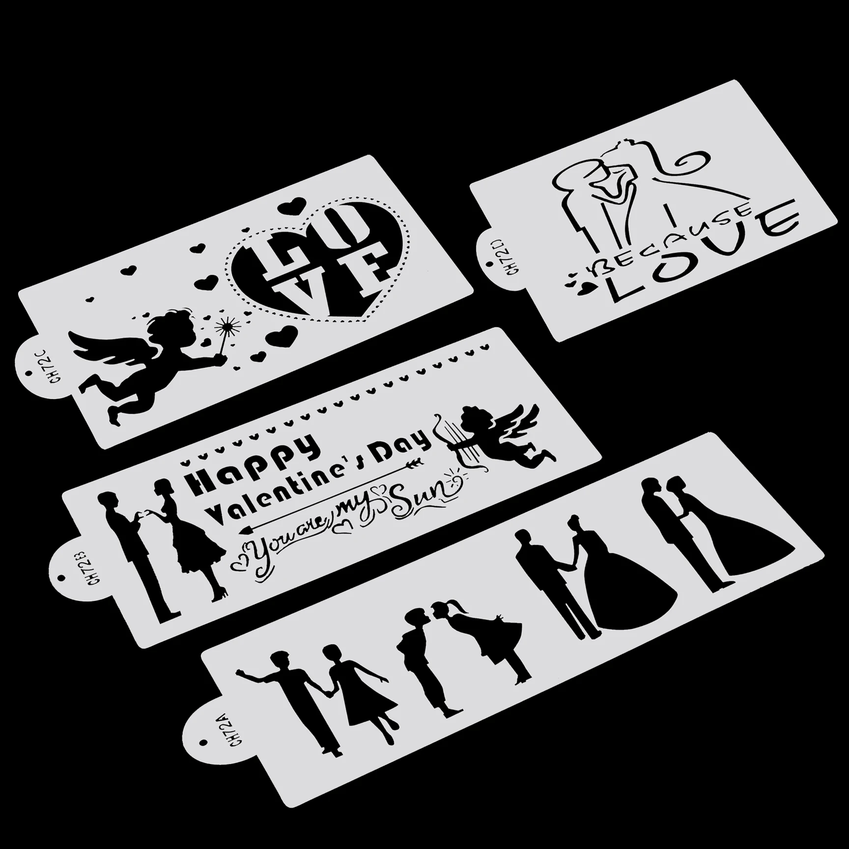 Пластиковые трафареты для торта на День святого Валентина с распылителем