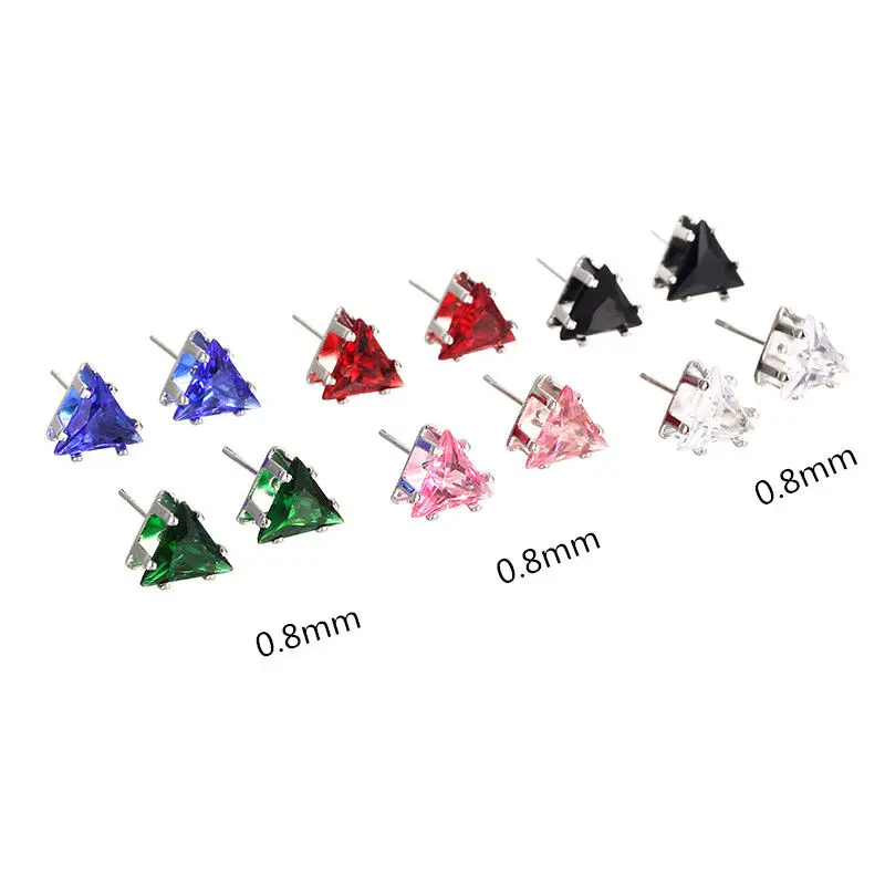 Разноцветные треугольные стразы серьги серьга геометрической формы для женщин