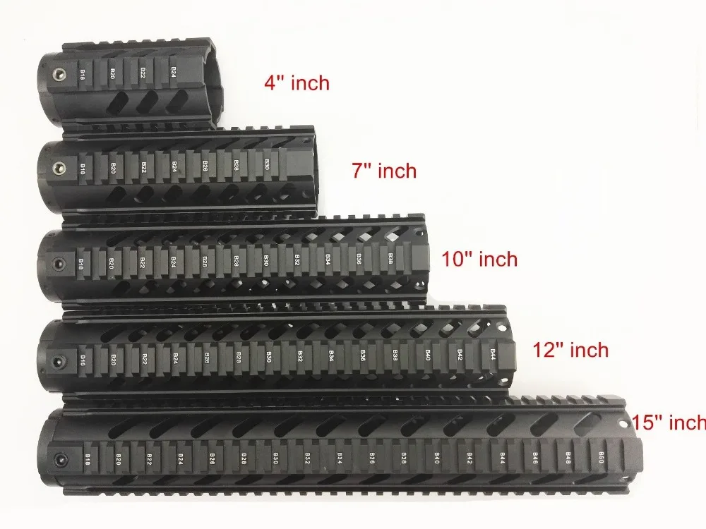 

5 Types Tactical 4''7''10''12''15'' inch AR-15 .223/5.56 Free Float Quad Handguard Rail M16 M4 Handguard RAS Hunting Hand Guard